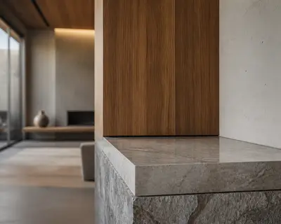 Detalhe de acabamento premium em residencia moderna